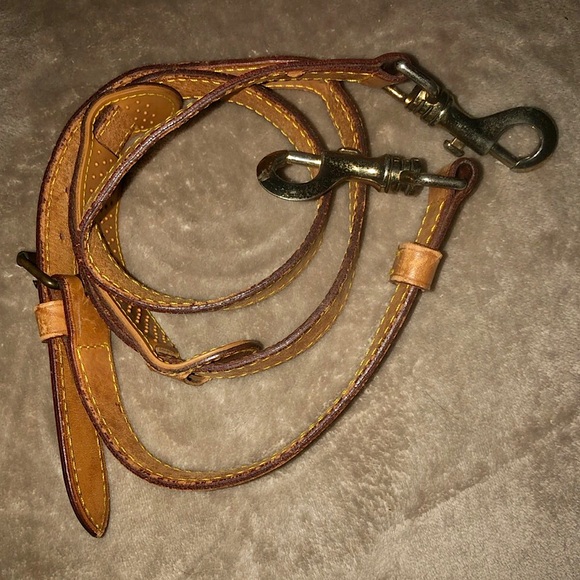 LOUIS VUITTON Vachetta Replacement Shoulder Strap Keepall Bandolier with Clips - Picture 8 of 10